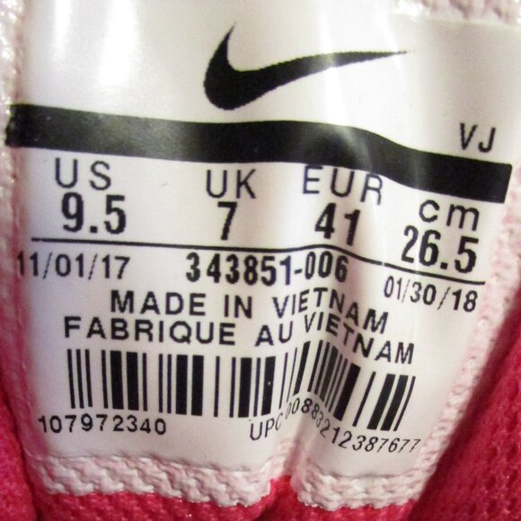 Nike Air Woman Size 9.5 Black Pink Lace Up Running Shoes - Picture 12 of 12